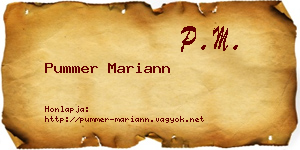 Pummer Mariann névjegykártya